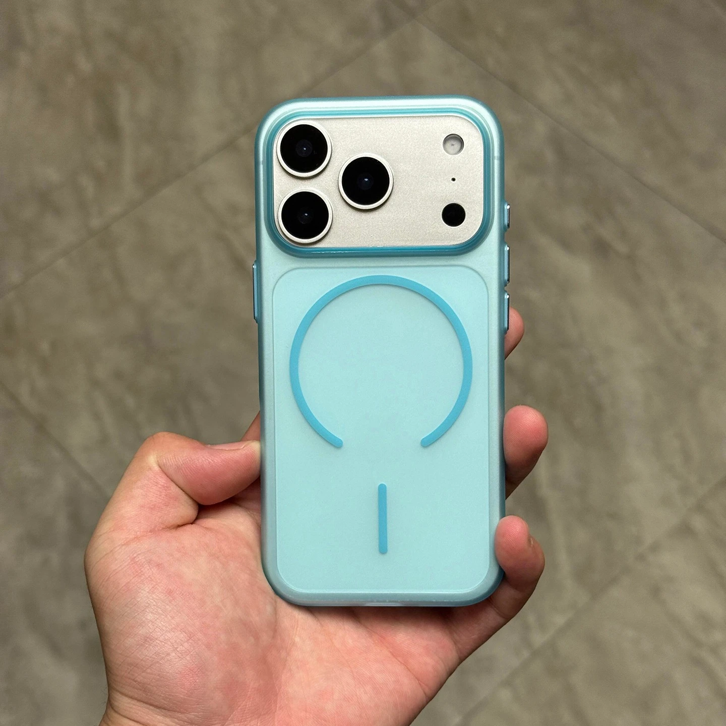 Capa Protetora Rígida De Policarbonato (peakblue) Para Iphone 12 Pro Max, Com Textura Fosca.