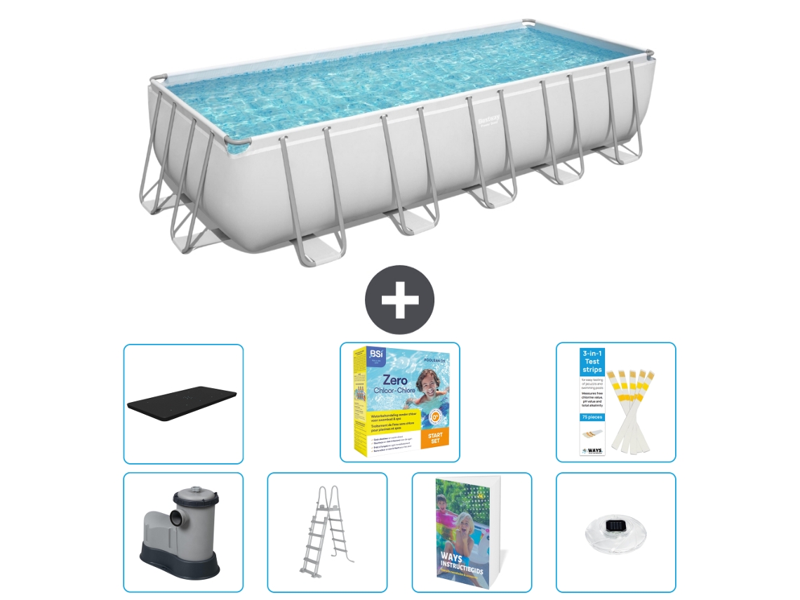 Piscina BESTWAY Power Steel Retangular 404x201x100 cm com 6 peças