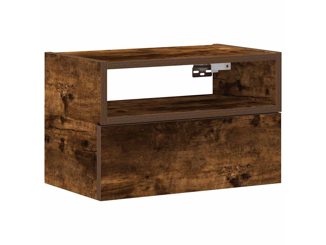 Wall-mounted Bedside Cabinet, Wall-mounted Bedside Cabinets Vidaxl Marrom Madeira Processada (n/a)