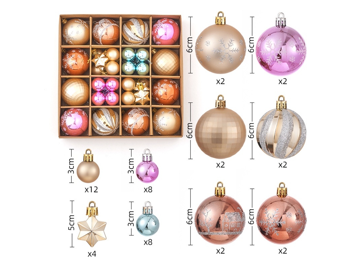 Elysve Bolas De Natal Conjunto 10 Para Árvore E Decoração