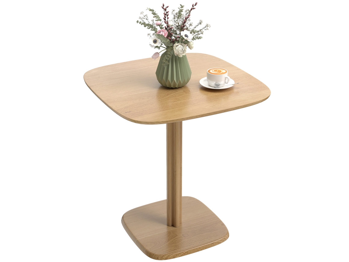 Mesa De Jantar Para 4 Pessoas, De Cozinha Em Estilo Moderno Com Tampo Em Imitação De Madeira, 70 X 70 Cm, Natural.
