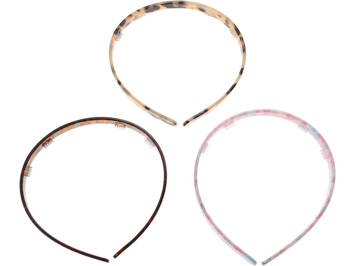 Conjunto De 3 Faixas De Cabelo Elegantes E Criativas Em Acetato Leve Para Mulheres.