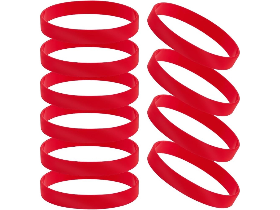 Creatcabin 10 Pulseiras de Silicone para Adultos, Pulseira de Segurança Colorida, Pulseira Esportiva Elástica para