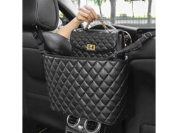 Organizador de bolsas e mochilas Guoord para carro, com rede e revestimento em couro PU, ideal para colocar entre os bancos.