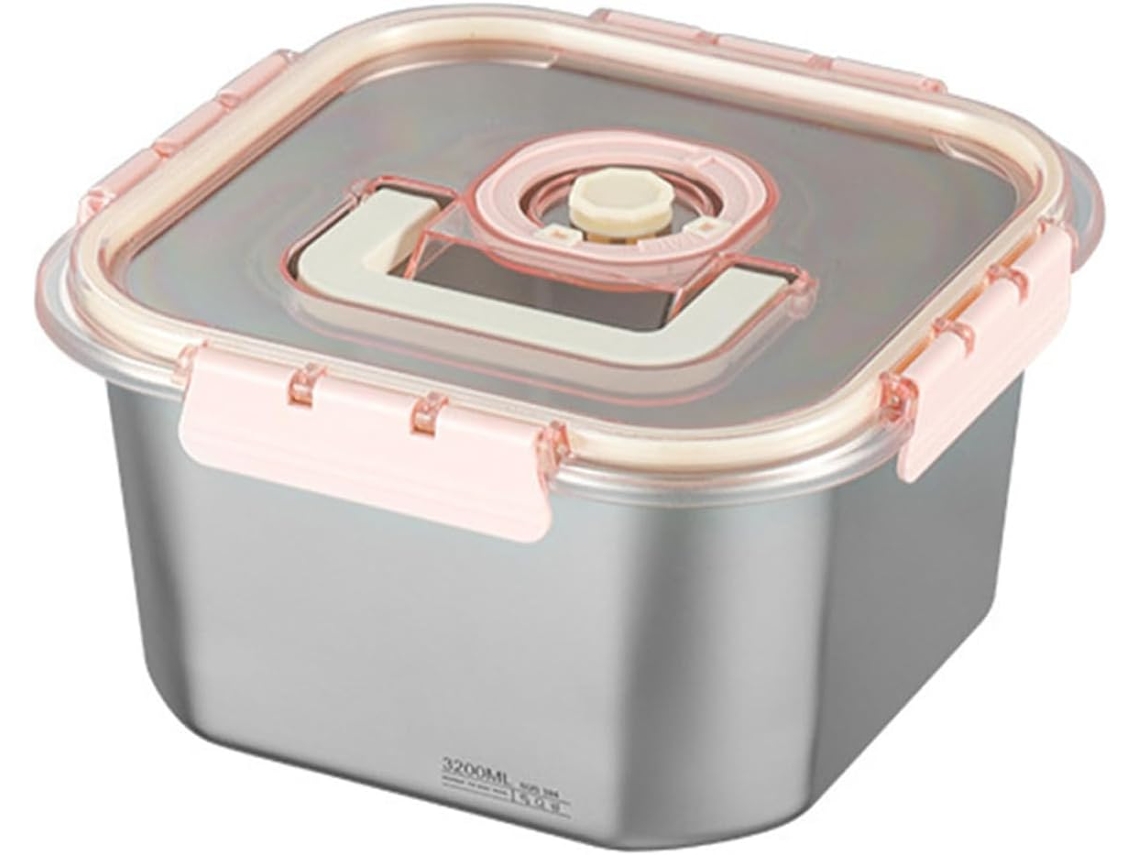 Recipiente Portátil De Aço Inoxidável Para Armazenar Alimentos, Prático E Fácil De Usar E Limpar, Com Grande