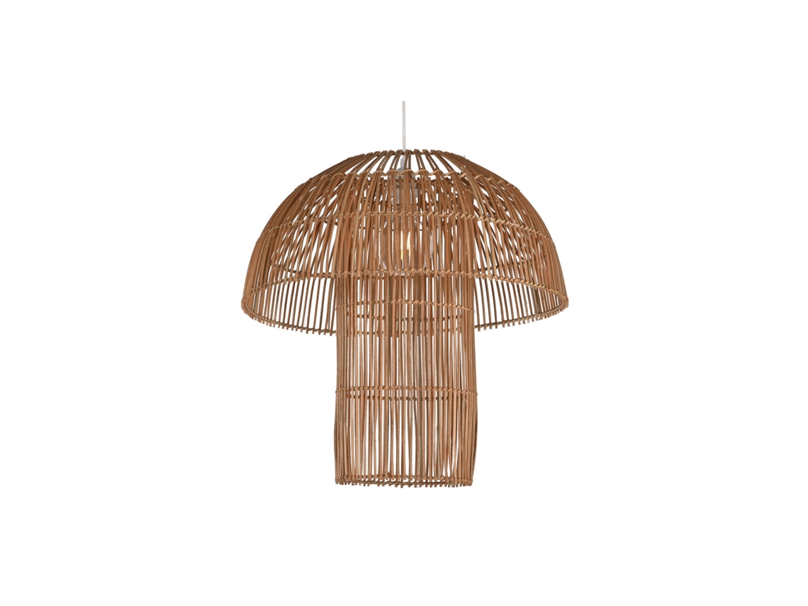 Luminária de Teto em Rattan Marrom Natural, Formato de Cogumelo, 50x50x51cm ALEXANDRA HOUSE LIVING