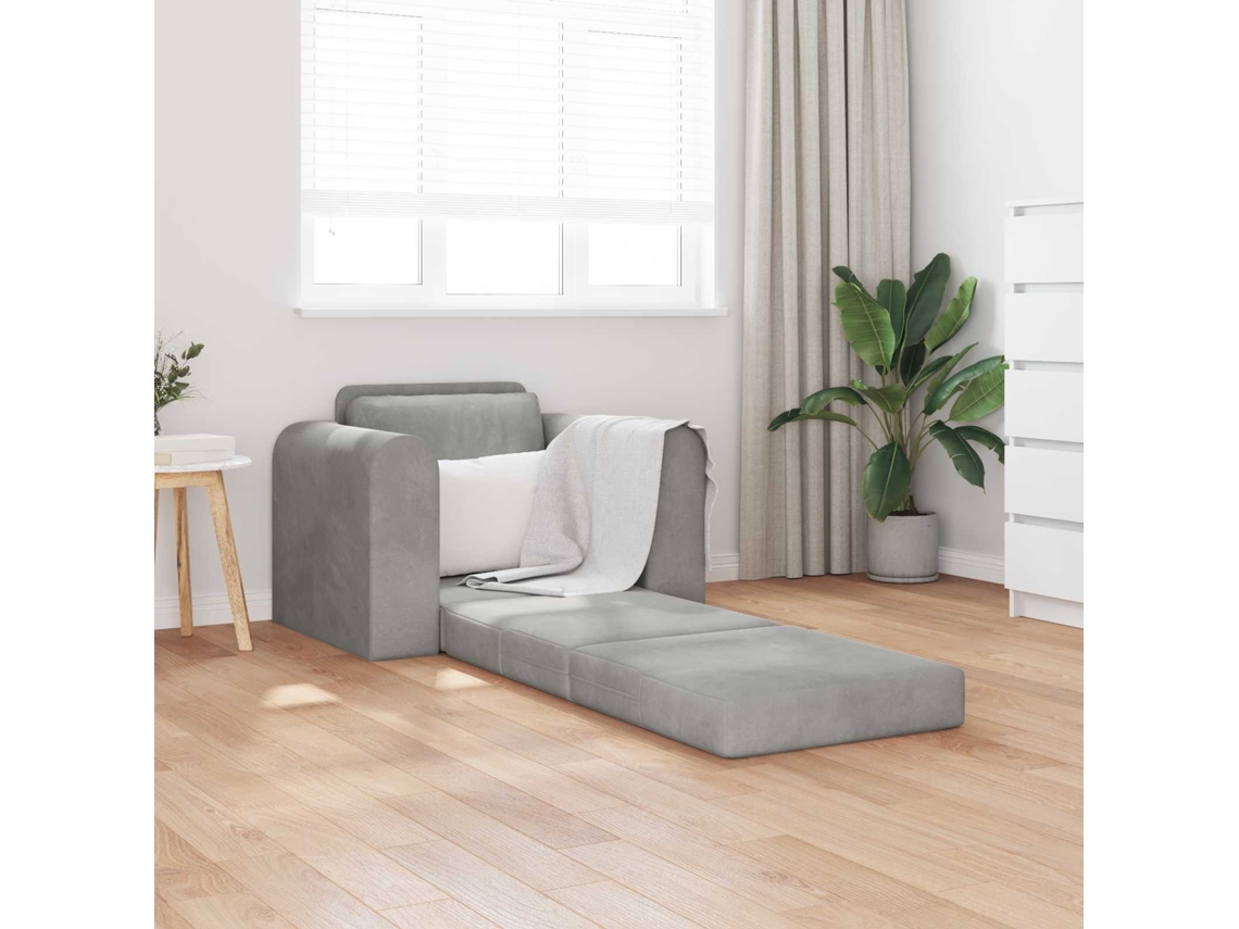 Vidaxl Sofá-cama Cinzento-claro 98 X 71 X 83 Cm Veludo