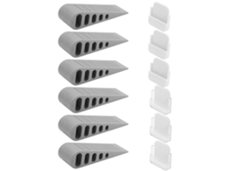 Conjunto de 6 suportes elevados para copos, incluindo 3 com tampas transparentes e 3 com tampas brancas.