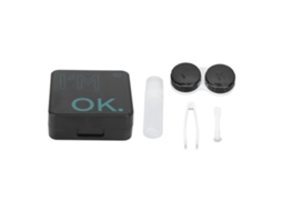 Kit De Estojo Para Lentes De Contato Com Letras Negras Simples