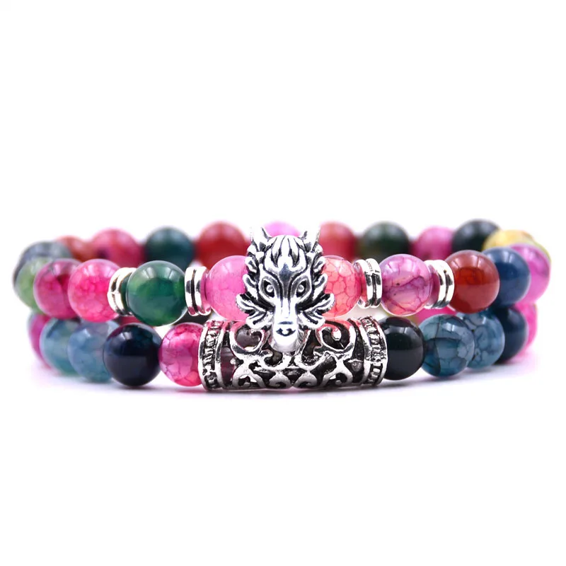 Conjunto de Pulseiras Elásticas com Cabeça de Dragão MDUG