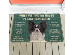 Tapete De Porta Anti-derrastre Para Cães Pomeranian Com Regras De Casa Estilo Moderno Geométrico Para Indoors 45cm X 75cm 3