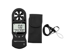 Anemômetro Digital Mini Com Tela Lcd Medidor De Velocidade Do Vento, Temperatura E Umidade