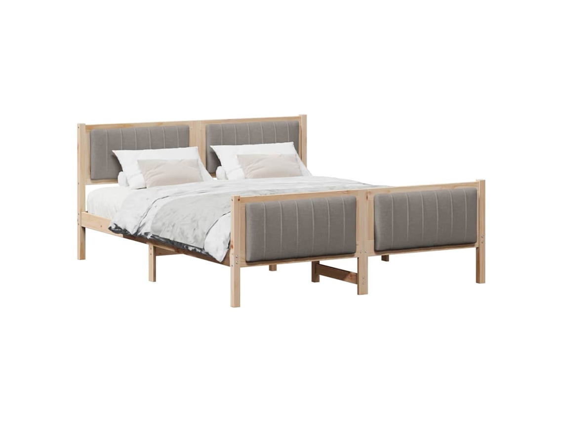 Estrutura da Cama com Cabeceira Marrom e Taupe 160x200 cm MAISON EXCLUSIVE