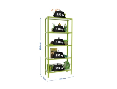 Simonhome Click Wood Plus 5/300 Prateleira Metálica Verde/branca