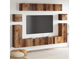 Vidaxl Unidades De Tv 4 Pcs Madeira Antiga Madeira Processada