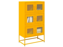 Aparador Alto 68x39x123 cm Acero Amarillo Mostaza