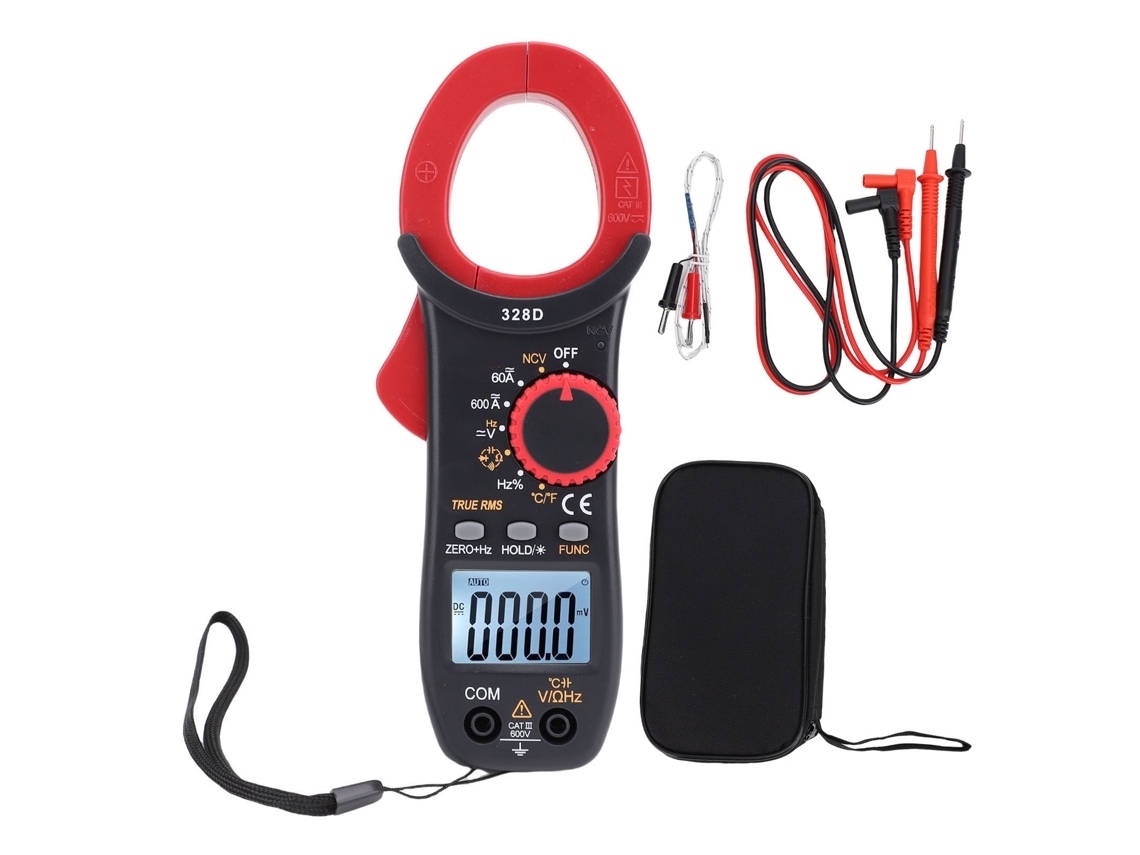 Multímetro de Pinça Digital 6000 Counts Auto Ranging 600a Ca Cc Tensão Resistor Capacitor Frequência Tester