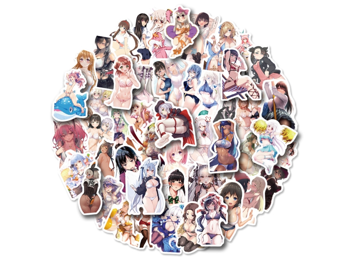 2026 50 Adesivos de Chicas Anime Impermeáveis para Laptop, Telefone, Garrafa de Água, Equipamento, Mala, Capacete, Patinete, Carro Bp 0000263
