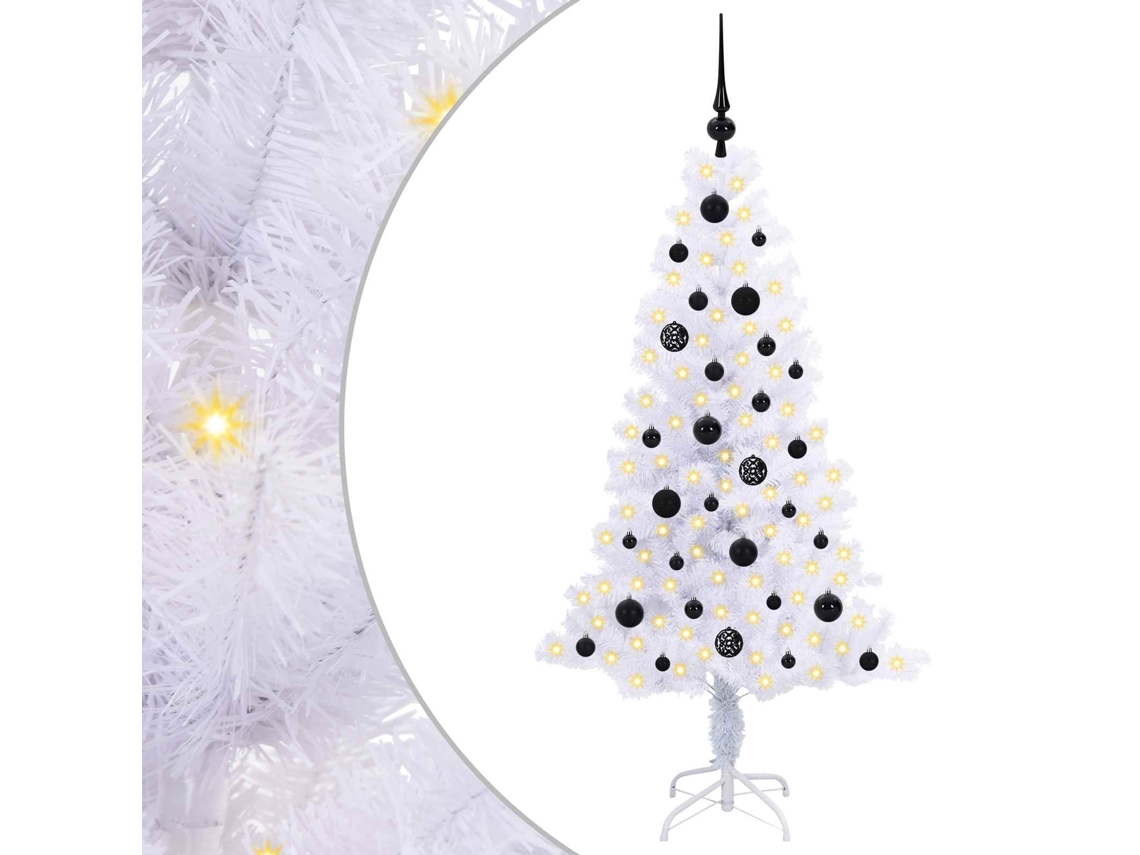 Conjunto 1 Árvore De Natal Artificial Vidaxl Branco Pvc (150 Cm)