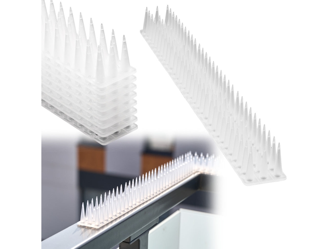 Espigões anti pássaros AQUAFORGE, plástico branco, 8 unidades, 342cm