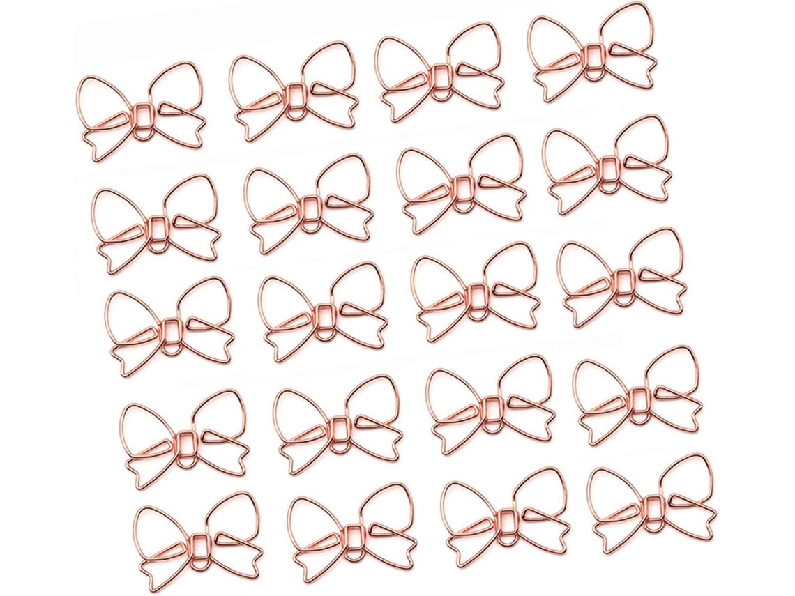 100 Clipes de Papel com Argola, 30 x 20 mm, Pequenos Clipes Metálicos para Arquivar Documentos