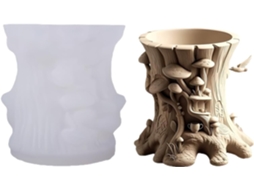 Molde de Silicone Multifuncional em Formato de Tronco de Árvore para Artesanato. SFUSHOS