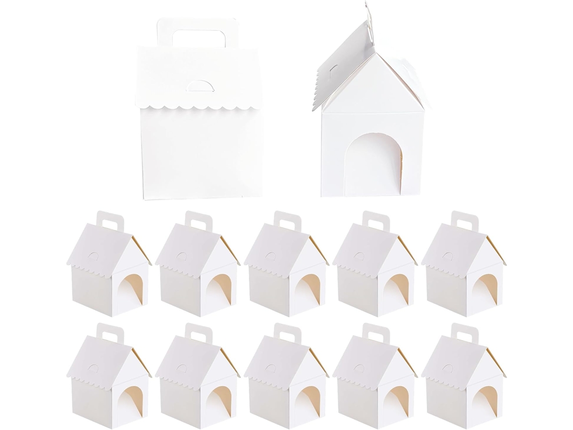 Conjunto De 12 Doces Em Formato Casa Com Alça
