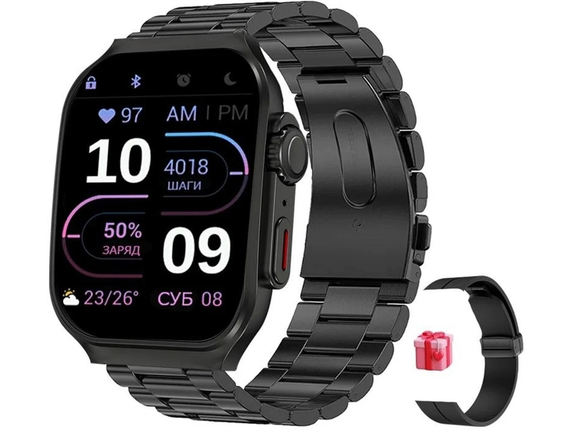 Relógio inteligente com tela sensível ao toque HD de 1,96 polegadas, 100 modos esportivos, bateria de 400mAh, suporte para chamadas e monitoramento Bestvite.