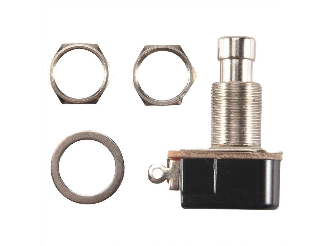 Guitar Pedal 2 Pin Spst Momentary Effects Push Button Foot Switchsilver Black