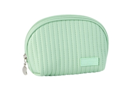 Bolsa de maquiagem de couro PU, portátil, grande capacidade, bolsa de cosméticos de viagem para armazenamento de batom.