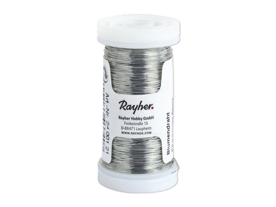 Fio Floral - Rayher - Platina - 0,35mm Ø - 100m - Branco - 1 Carretel