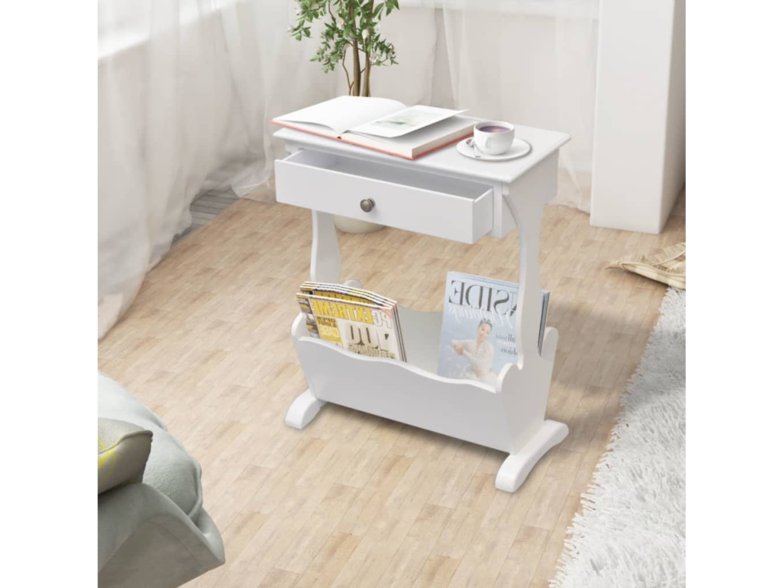Vidaxl Armário Revistas Melrose Branco