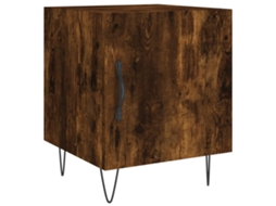 Mesa Cabeceira 40x40x50 cm Madeira Carvalho Fumados Derivados MAISON EXCLUSIVE