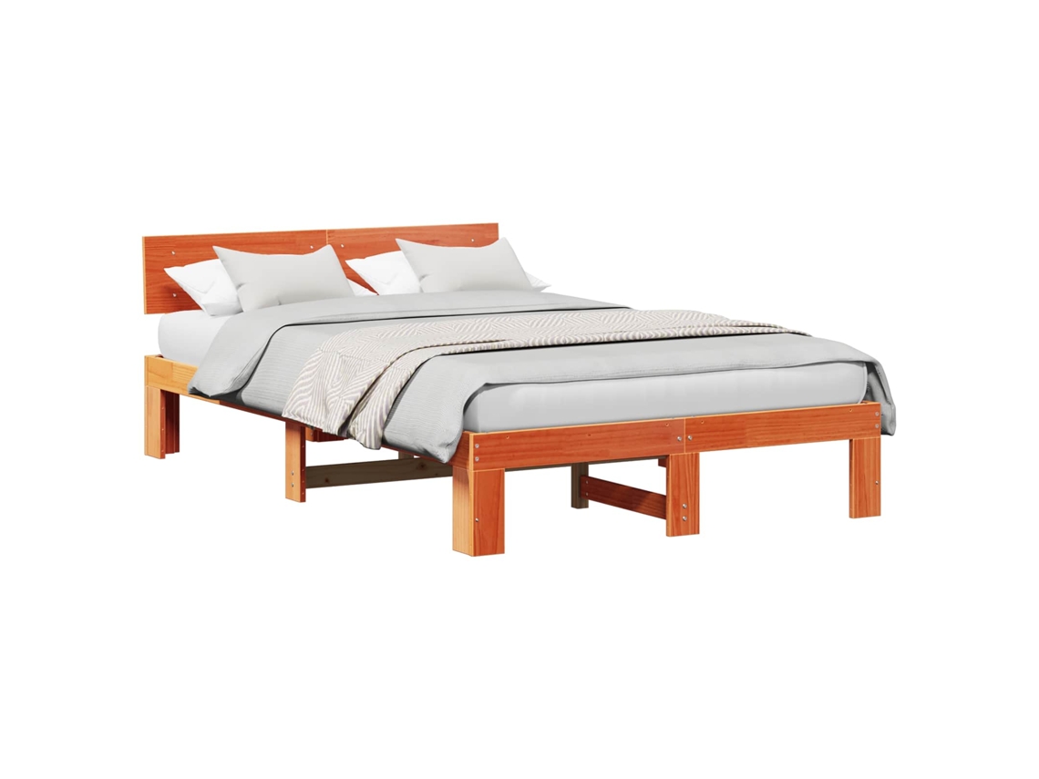 Estrutura da Cama com Cabeceira Marrom Cera 120x190 cm MAISON EXCLUSIVE