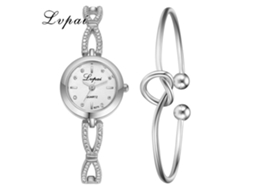 Relógio de Quartzo Feminino Pulseira Simples Elegante Relógio de Pulso para Mulheres Branco Prata