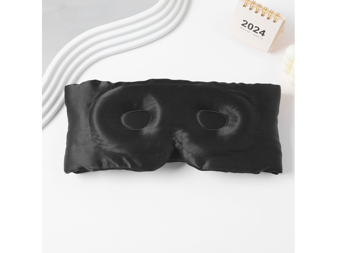 Máscara De Olhos De Seda De Dupla Face Para Dormir E Viajar Preto Inf