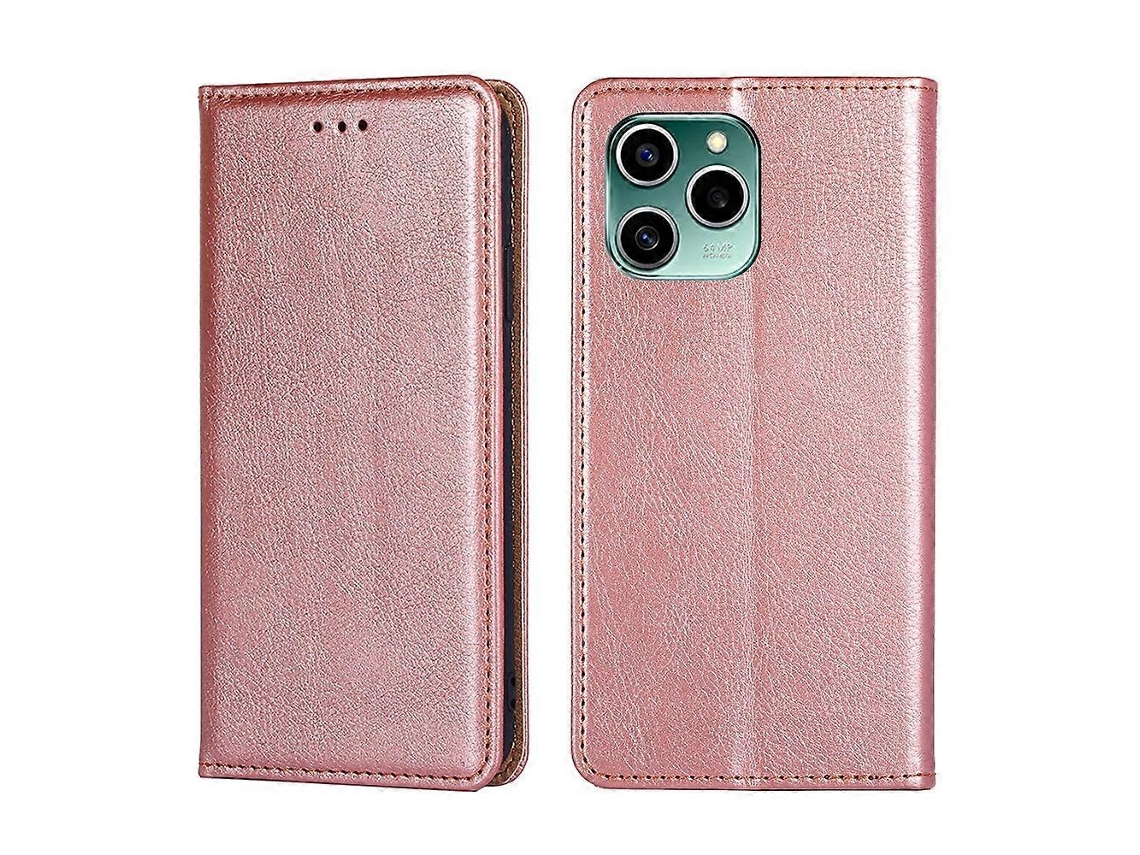 Capa De Celular De Couro Com Flip Magnético, Cor Sólida, Brilhante, Para Honor 60 Se