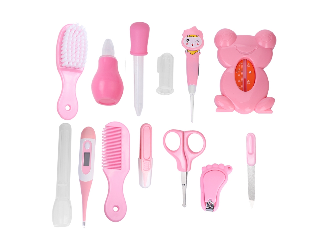 Primerox 13pcs/set Ferramentas de Cuidados com Bebê Plásticas Higiene Saúde Infantil (rosa)
