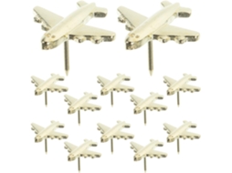Tachinhas criativas e estilosas em liga Zinco dourada com tema Avião, pacote com 12 unidades, ideal para murais de