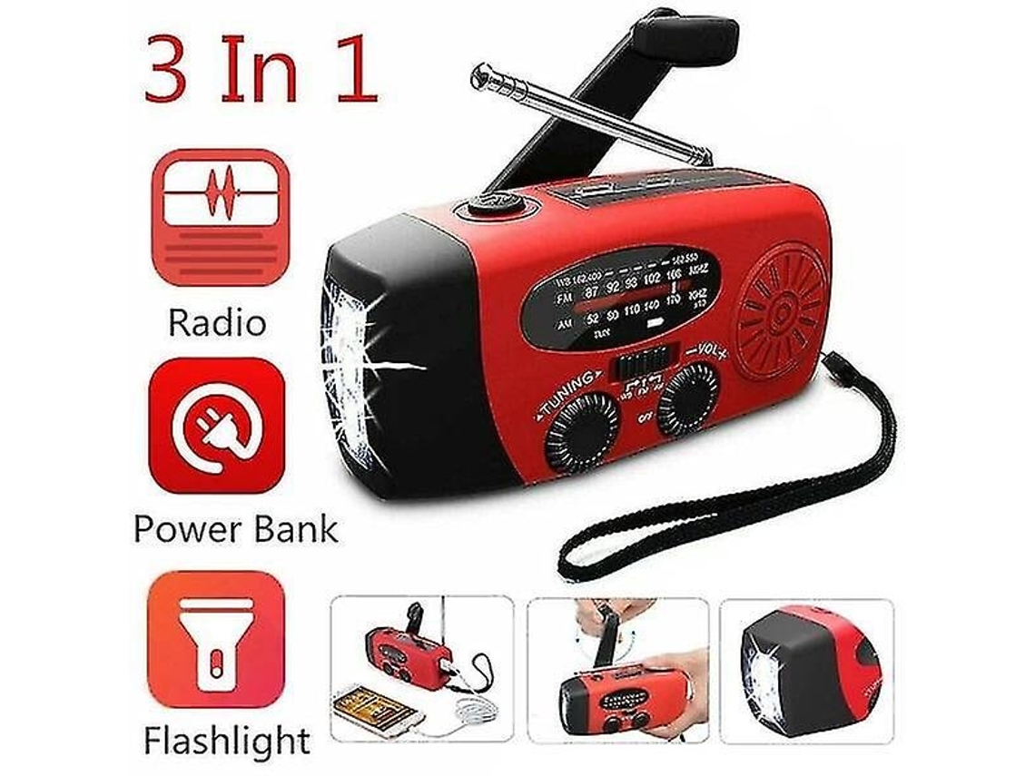 Rádio de Emergência Vevaradio com Dínamo Solar de 2000mah AQUAFORGE