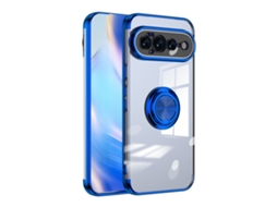 Capa Protetora Com Eletrodeposição Para Google Pixel 11 Com Anel (azul)