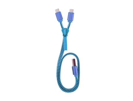 MUVIT - Cabo  Zip (USB - 2 Micro-USB - 0.35m - Azul) Cabo  Zip (USB - 2 Micro-USB - 0.35m - Azul)
