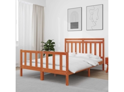 Vidaxl Estrutura Da Cama Marrom Cera 205,5 X 155,5 X 100 Cm