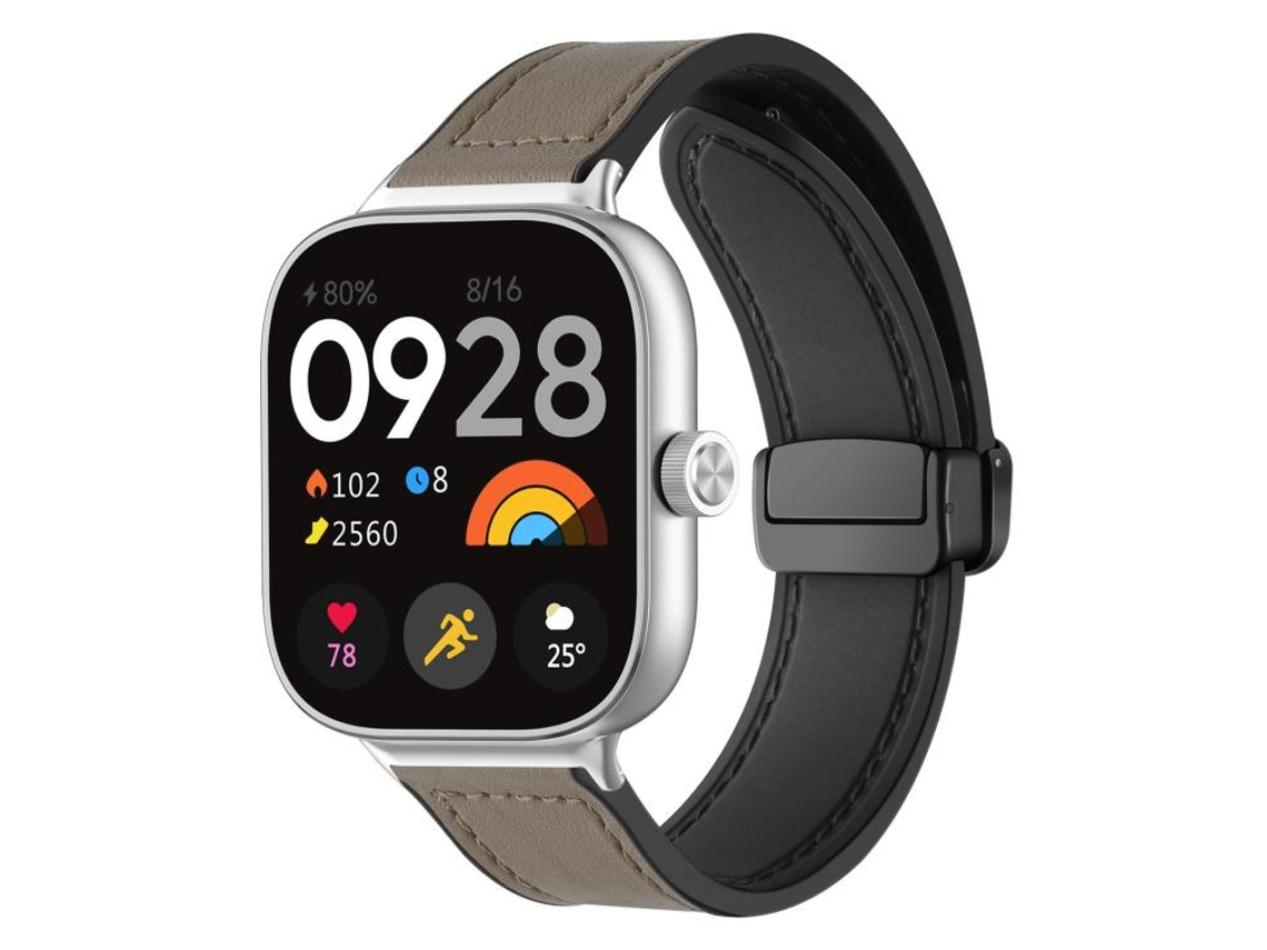 Bracelete Magnético Estampa Crazy Horse Taupe para Redmi Watch 6/5/4 XIAOMOYU