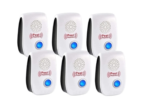 Repelente ultrassônico de mosquitos, 6 pacotes de repelente ultrassônico de insetos, repelente eletrônico de mosquitos, repelente de mouse interno S4