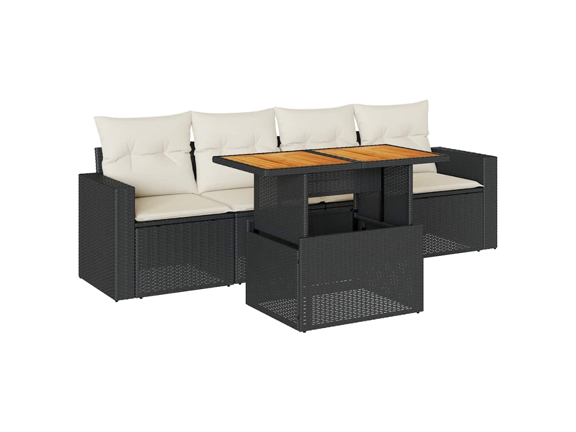 Garden Sofa Set, Garden Sofa Sets Vidaxl Preto Rattan / Vime (n/a)