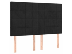 Conjunto 1 Cabeceira Vidaxl Preto Veludo (144 X 5 X 128 Cm)