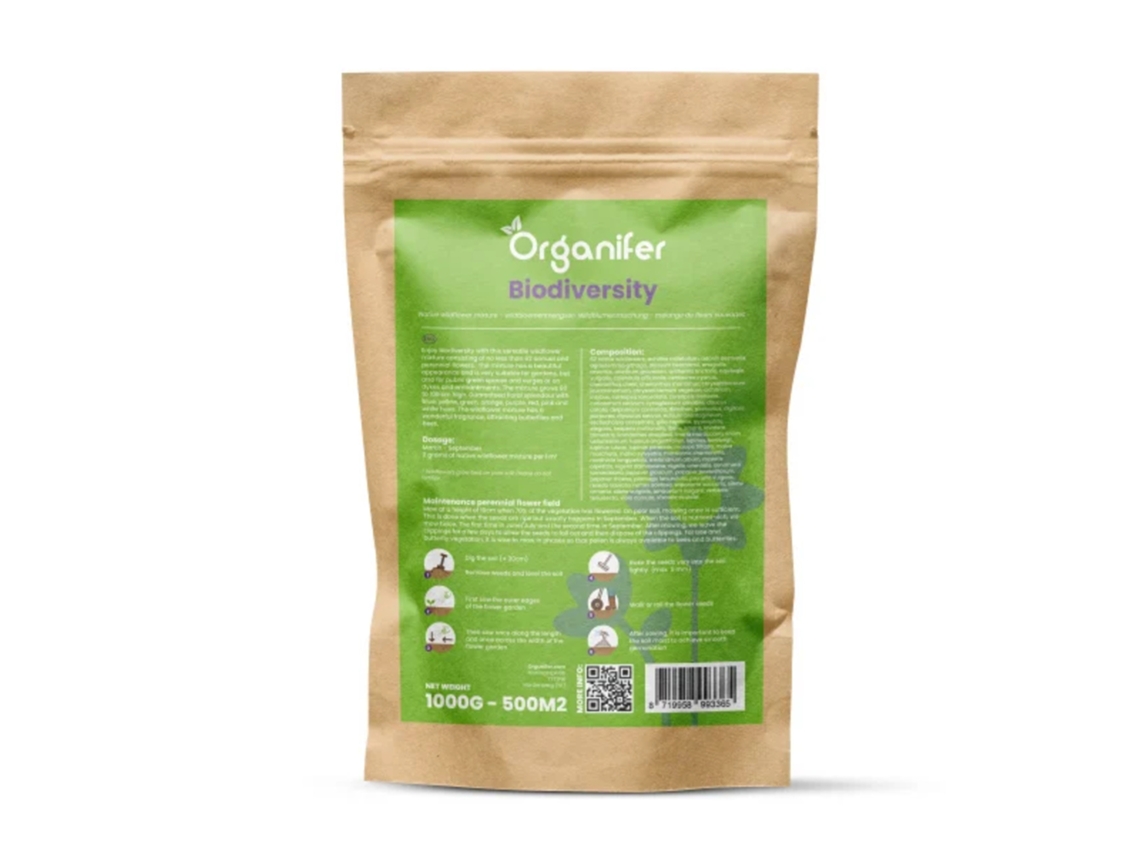 Mistura de Flores Silvestres - Biodiversidade - 62 Variedades (1 kg para 500 m²) - ORGANIFER