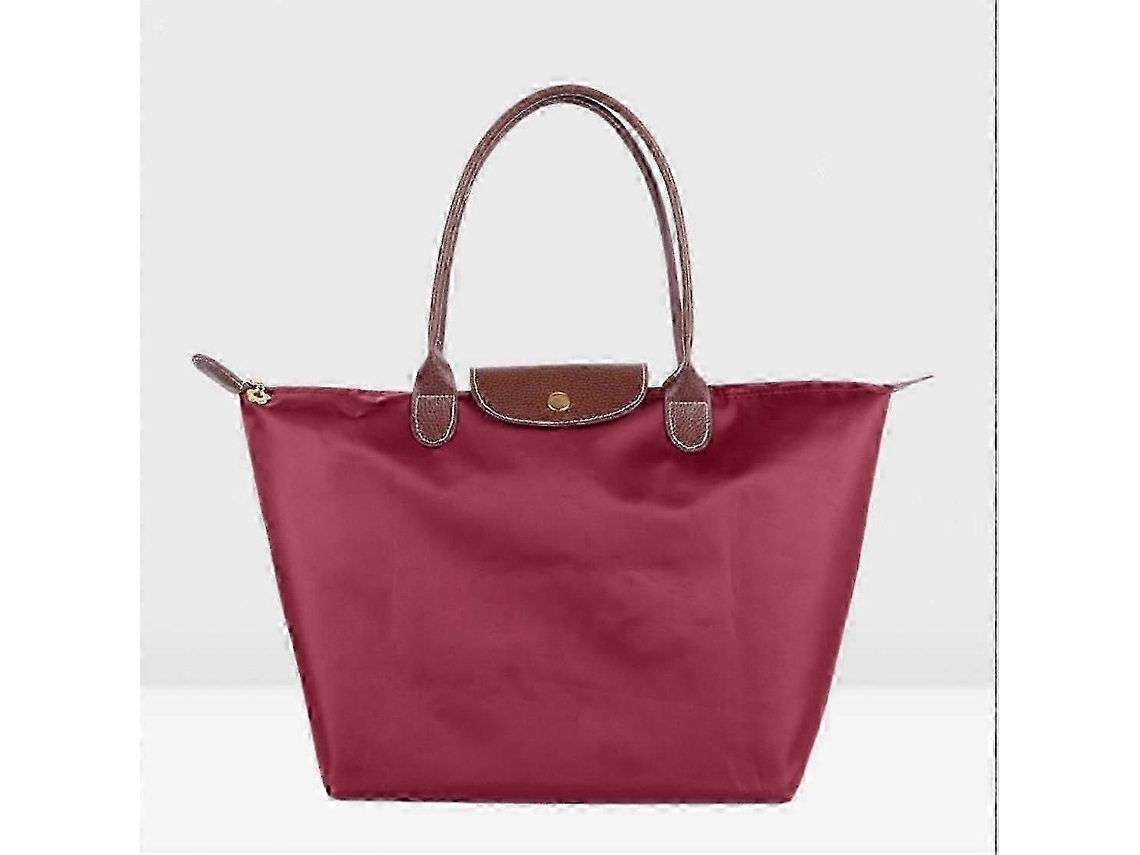 Bolsa de Compras Feminina Clássica de Cor Sólida, em Tecido Oxford, Nylon, Dobrável, para Ombro Ou para Guardar Objetos. GOKOCO
