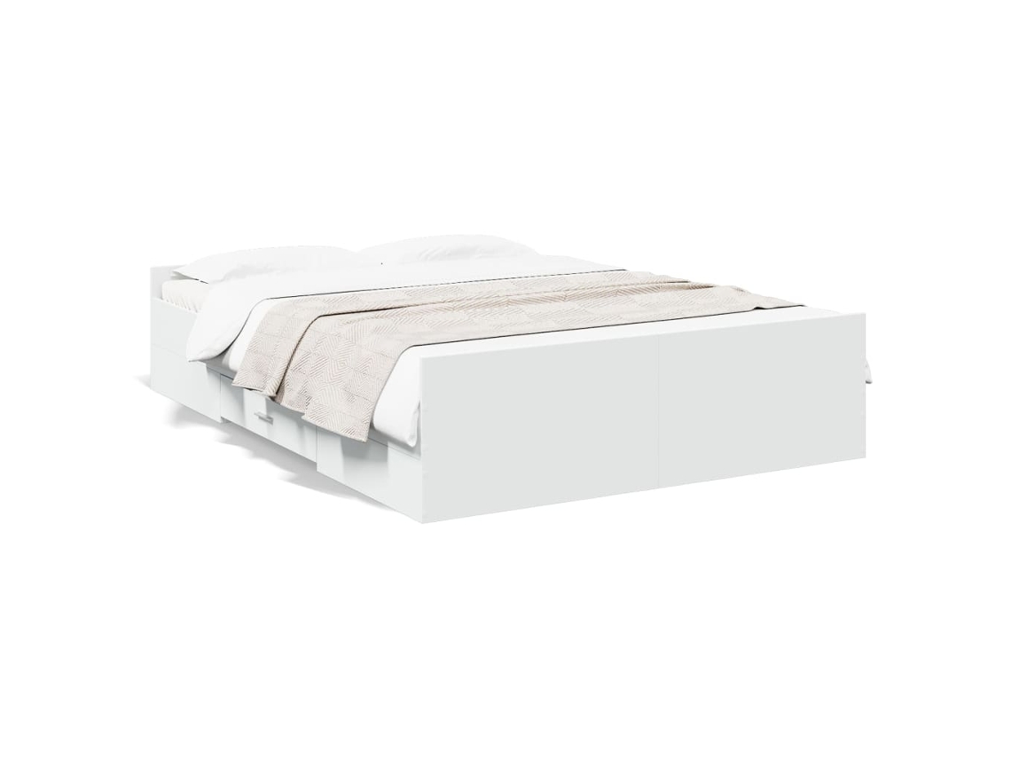 Cama com Gavetas VIDAXL Madeira Branco (120x190cm)